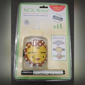 NoLables Animal Themed Adjustable Drink Name Tags Bottles Cups Lot Of 6